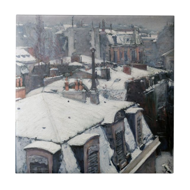 Azulejo Gustave Caillebotte - Techos en la nieve (Frente)