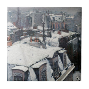 Azulejo Gustave Caillebotte - Tejados bajo la nieve