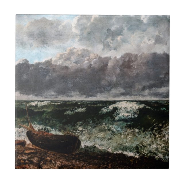Azulejo Gustave Courbet - El mar tormentoso / La ola (Frente)