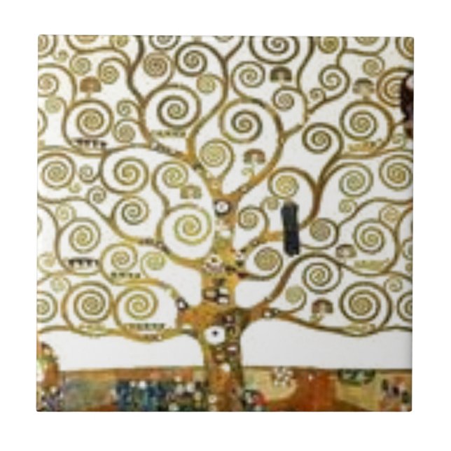Azulejo Gustavo Klimt - el árbol de la pintura de la vida (Frente)