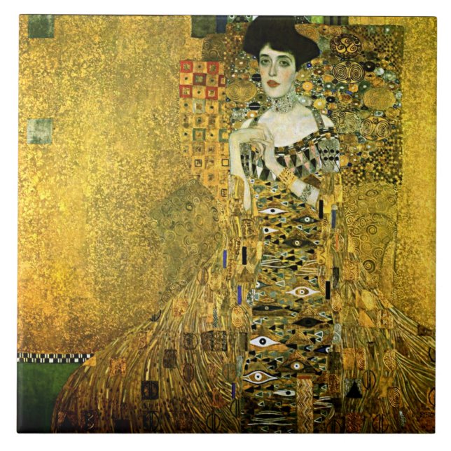 Azulejo Gustavo Klimt la señora de oro Ceramics (Frente)