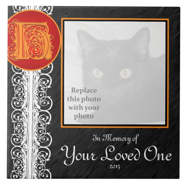 Azulejo H Monograma "En memoria de tu ser querido" (Frente)