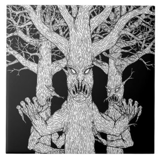 Azulejo Habitantes del extraño arte de terror del bosque d
