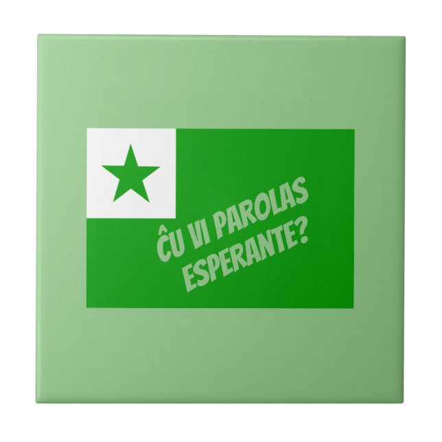 Azulejo ¿Habla Esperanto? (Frente)