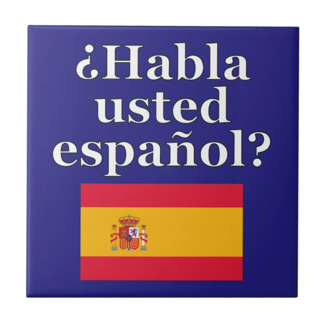 Azulejo ¿Hablas español? Bandera (Frente)