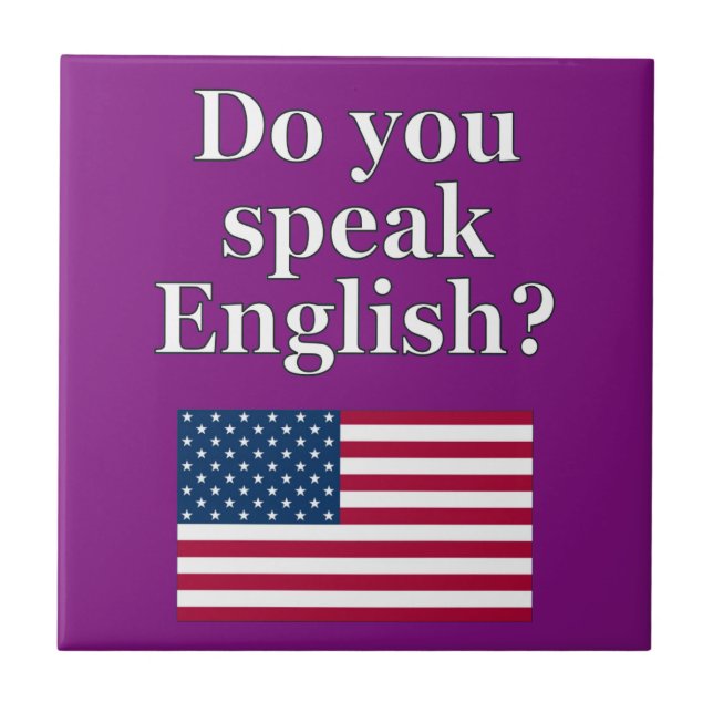 Azulejo "¿Hablas inglés?" en inglés. Bandera (Frente)