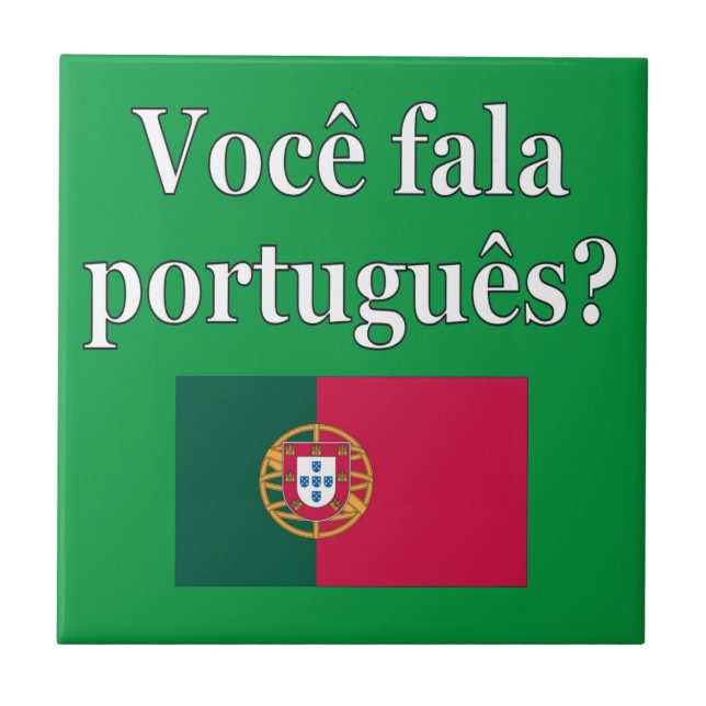 Azulejo ¿Hablas portugués? Bandera (Frente)