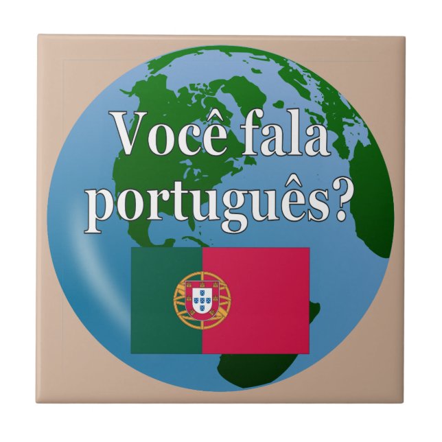 Azulejo ¿Hablas portugués? Bandera (Frente)