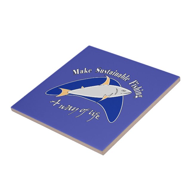 Azulejo Hacer de la pesca sostenible una forma de vida (Lado)