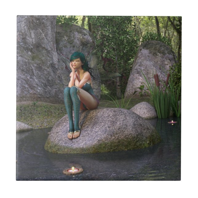 Azulejo Hada en el estanque encantado (Frente)