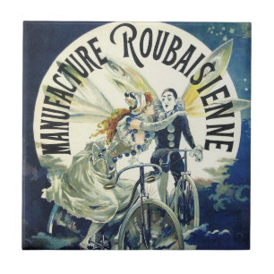 Azulejo Hadas Art Nouveau Vintage, Pierrot Luna Bicicleta