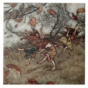 Azulejo “Hadas de Otoño” de Arthur Rackham