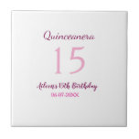 Azulejo Hadas rosadas 15 años simple moder quinceanera<br><div class="desc">diseño de circunferencia</div>