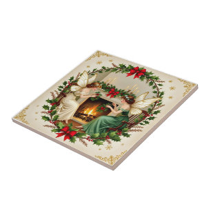 Azulejo Hadas Victorianas Espíritu de Navidad
