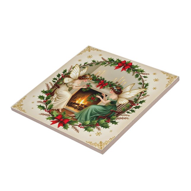 Azulejo Hadas Victorianas Espíritu de Navidad (Lado)