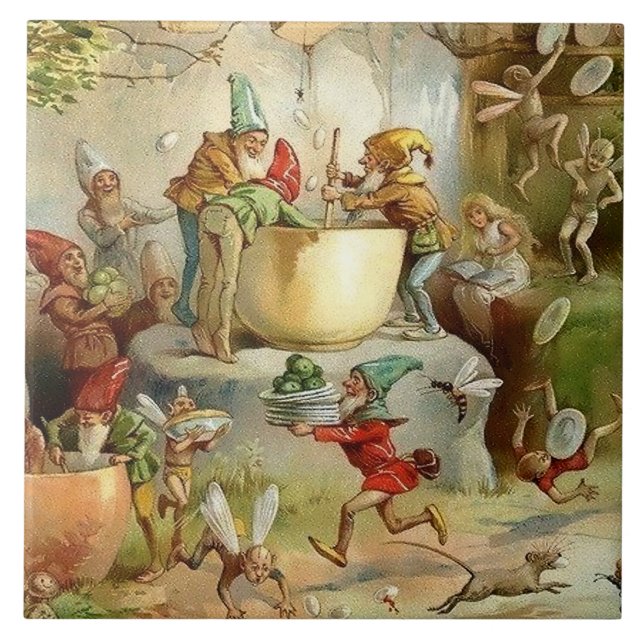 Azulejo “Hadas Victorianas” por E S Hardy (Frente)