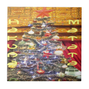 Azulejo Hakuna Matata Feliz Navidad y Feliz Año Nuevo. p