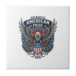 Azulejo Halcón de batalla patriótico Águila y halcón patri