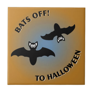 Azulejo Halloween Bats Naranja Azul