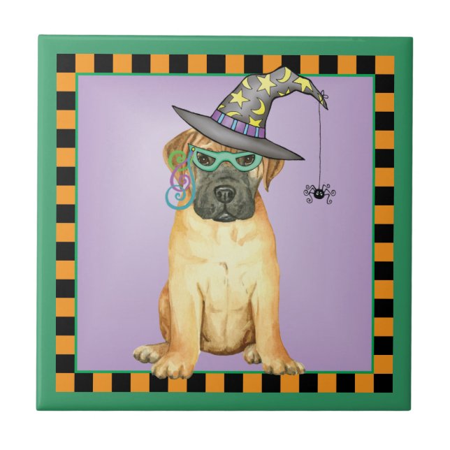 Azulejo Halloween Bullmastiff Tile cerámico (Frente)
