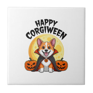 Azulejo Halloween Corgiween, Perro Corgi Espeluznante