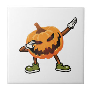 Azulejo Halloween Dabbing Jack O Lantern Calabaza Hallowee