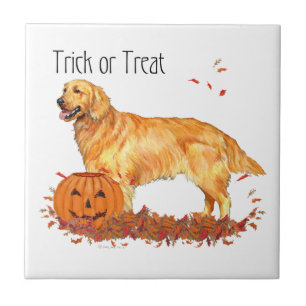 Azulejo Halloween de Golden Retriever