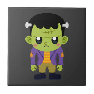 Azulejo Halloween de Monstruo Frankenstein Verde