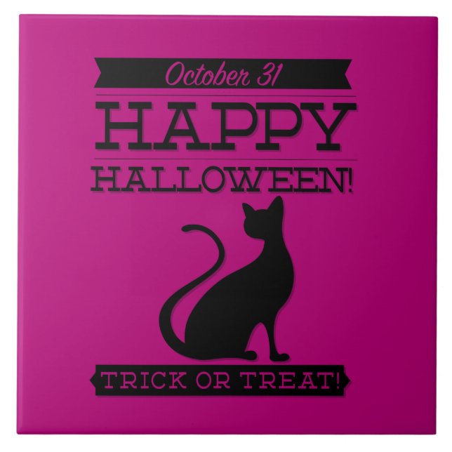Azulejo Halloween de retro tipográfico (Frente)