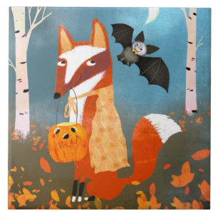 Azulejo Halloween Friends Ceramic Kitchen Tile