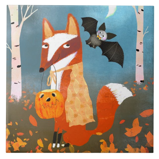 Azulejo Halloween Friends Ceramic Kitchen Tile (Frente)