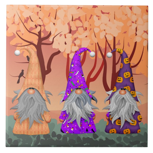 Azulejo Halloween Gnomes Ceramic Tile (Frente)