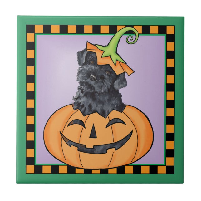 Azulejo Halloween Kerry Blue Terrier (Frente)