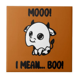 Azulejo Halloween koe spook tegeltje