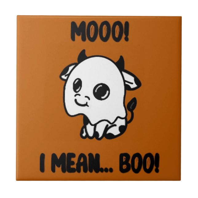 Azulejo Halloween koe spook tegeltje (Frente)