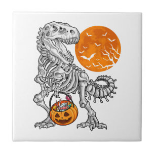 Azulejo Halloween para niños dinosaurio esqueleto T rex