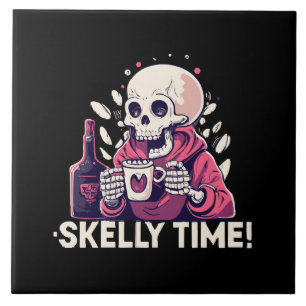 Azulejo halloween pero es hora de skelly