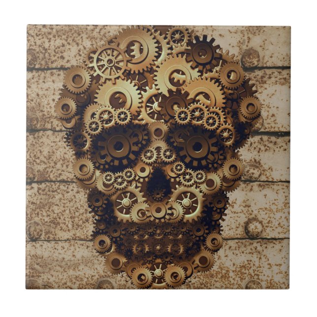 Azulejo Halloween Steampunk Ceramic Tile (Frente)