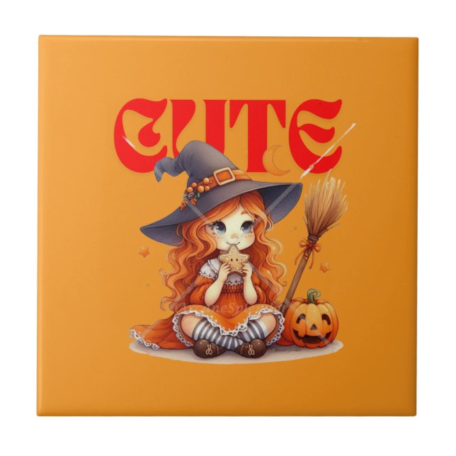 Azulejo Halloween Witch Ceramic Tile (Frente)