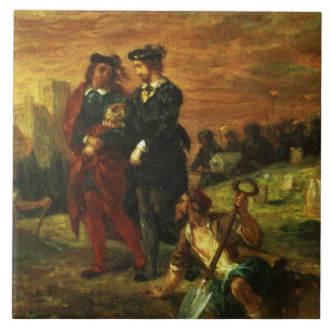 Azulejo Hamlet y Horatio en el cementerio, 1859 (aceite en