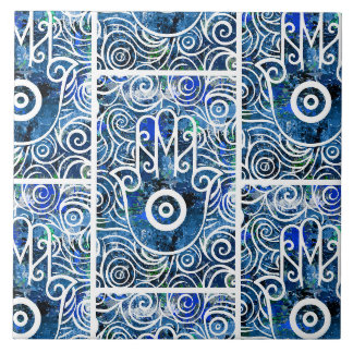 Azulejo Hamsa Swirls