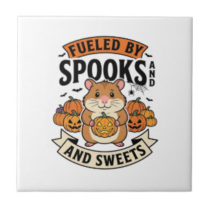 Azulejo Hámster de Halloween alimentado por espantos diver