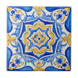 Azulejo Hand-Painted Majolica Pattern