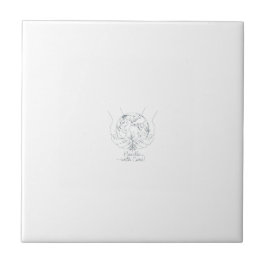 Azulejo "Handle With Care" Minimalist Earth Ceramic Tile