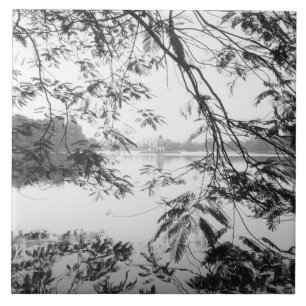 Azulejo Hanoi Vietnam, vista del lago Hoan Kiem