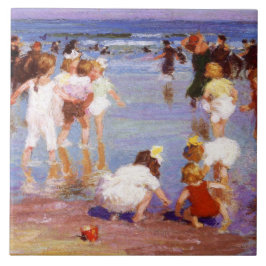 Azulejo Happy Days at the Beach (por E.H. Potthast)