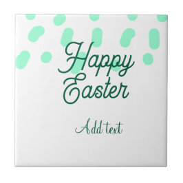 Azulejo Happy Easter green eggs pastel name date simple