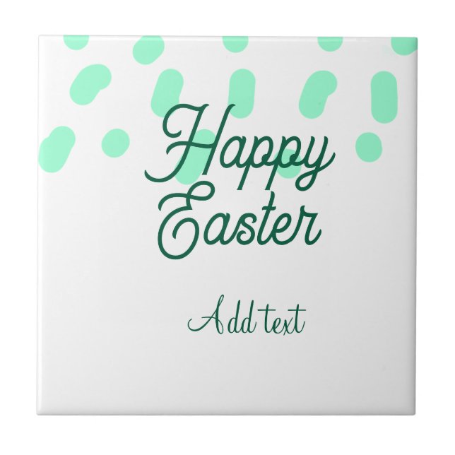 Azulejo Happy Easter green eggs pastel name date simple  (Frente)