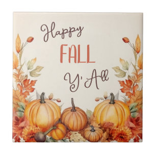 Azulejo Happy Fall Pumpkin Harvest