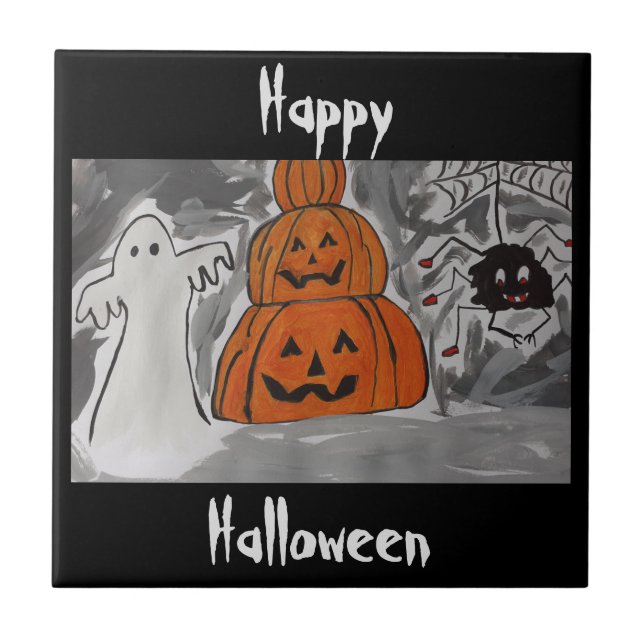 Azulejo Happy Halloween Ceramic Tile (Frente)